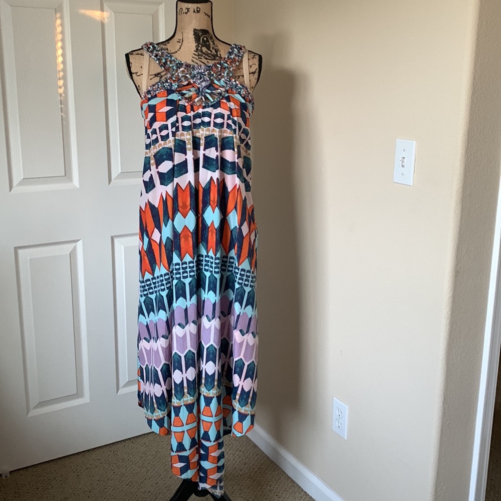 Jessica Simpson beautiful sundress, vibrant colors, lined worn once. Perfect
